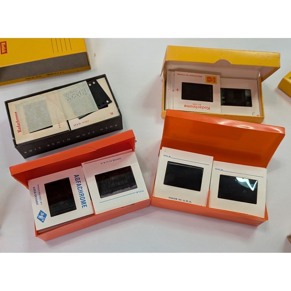 Kodak Agfa 35mm Film Slides Vintage 1960s Kodachrome Agfachrome Lot 4 Boxes Good - Picture 3 of 3
